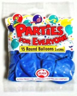Picture of BALLOONS ALPEN 25CM BLUE 15'S