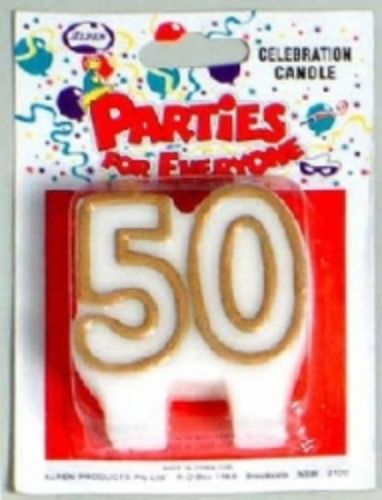 Picture of CANDLES ALPEN CELEBRATION NO.50 WHITE/GO