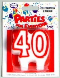 Picture of CANDLES ALPEN NUMERALS NO.40 WHITE/RED