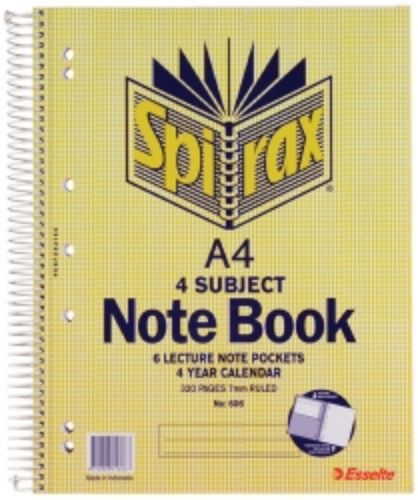 Picture of NOTEBOOK SPIRAX 606 A4 4 SUBJECT S/O