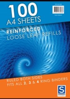 Picture of STAT 100PK A4 REINFORCED LOOSE LEAF