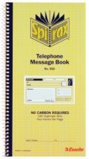 Picture of TELEPHONE MESSAGE BOOK SPIRAX 550 C/LESS