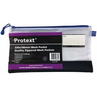 Picture of DOCUMENT WALLET A4 ZIP MESH POUCH PROTEXT ASST COLOURED ZIP