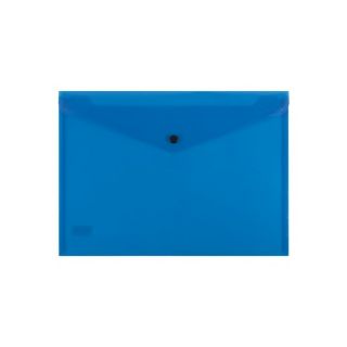Picture of DOCUMENT WALLET A4 PP BUTTON BLUE