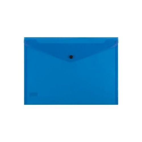 Picture of DOCUMENT WALLET A4 PP BUTTON BLUE